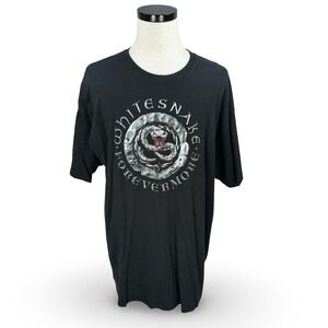 Whitesnake Forevermore 2011 World Tour Graphic T-Shirt Mens 2XL XXL Black Cotton